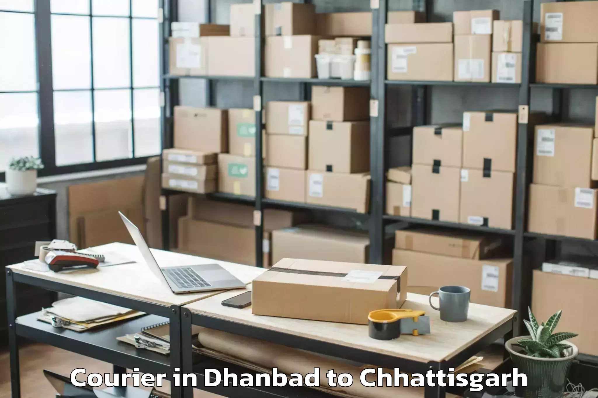 Leading Dhanbad to Khairagarh Courier Provider